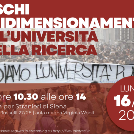 I rischi del ridimensionamento dell’Università e della ricerca: un incontro 16 dicembre 2024 a Siena e online