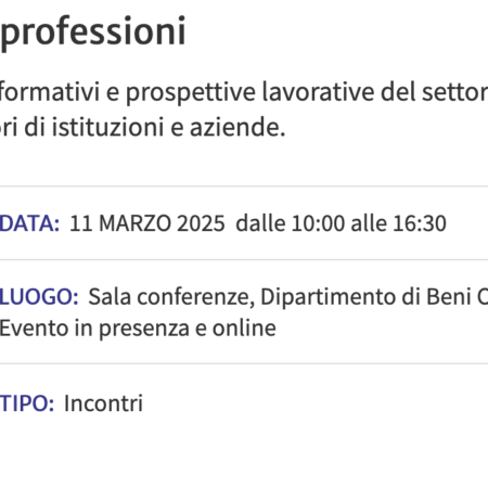 11 marzo 2025: Incontro su orientamenti e percorsi formativi, Ravenna